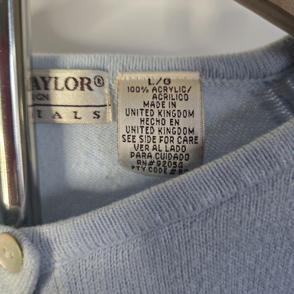 Carolyn Taylor Light Blue Button Down Cardigan Sweater | Size Large - Picture 2 of 5